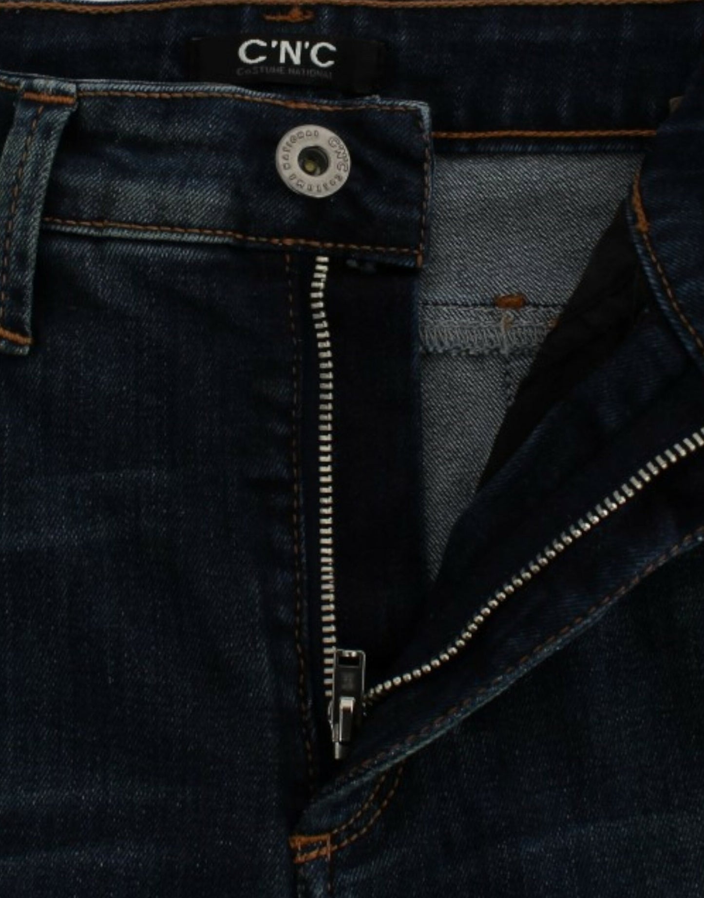 Chique blauwe designer jeans met rechte pijpen