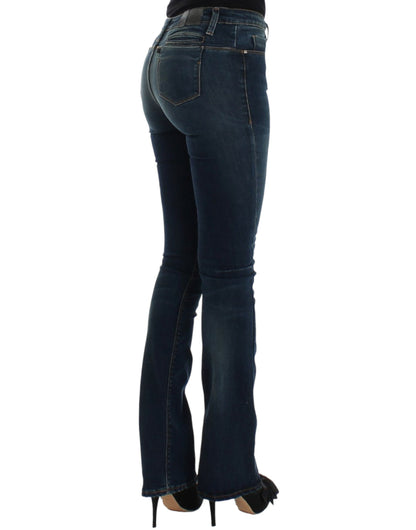 Chique blauwe designer jeans met rechte pijpen