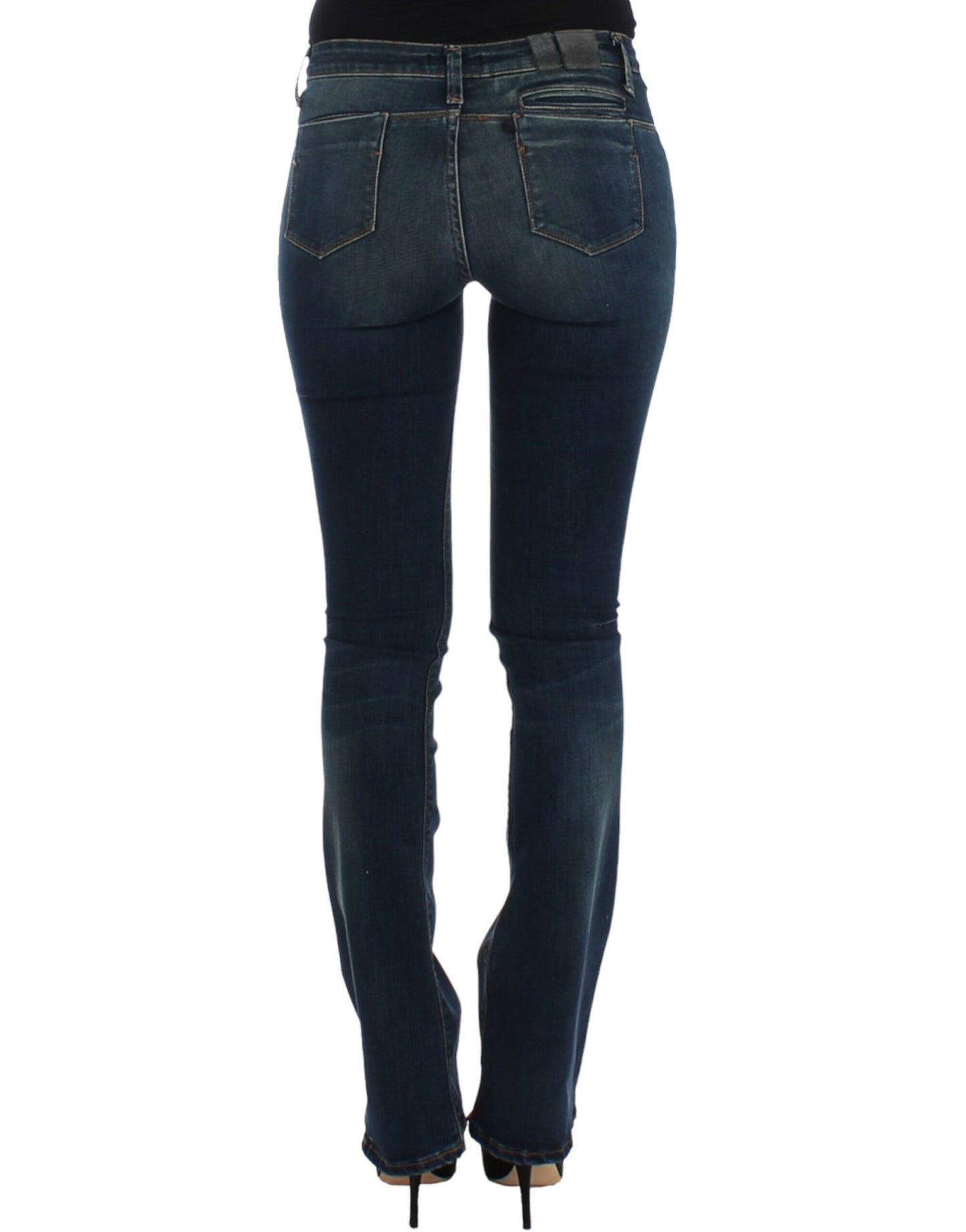 Chique blauwe designer jeans met rechte pijpen