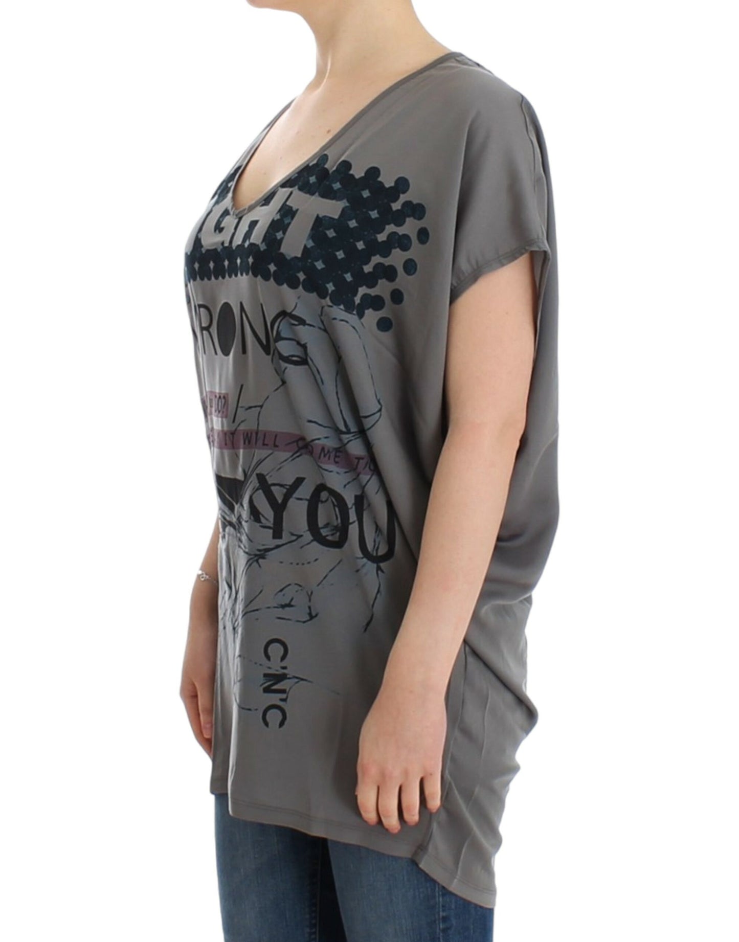 Elegante V-hals tuniek met motiefprint