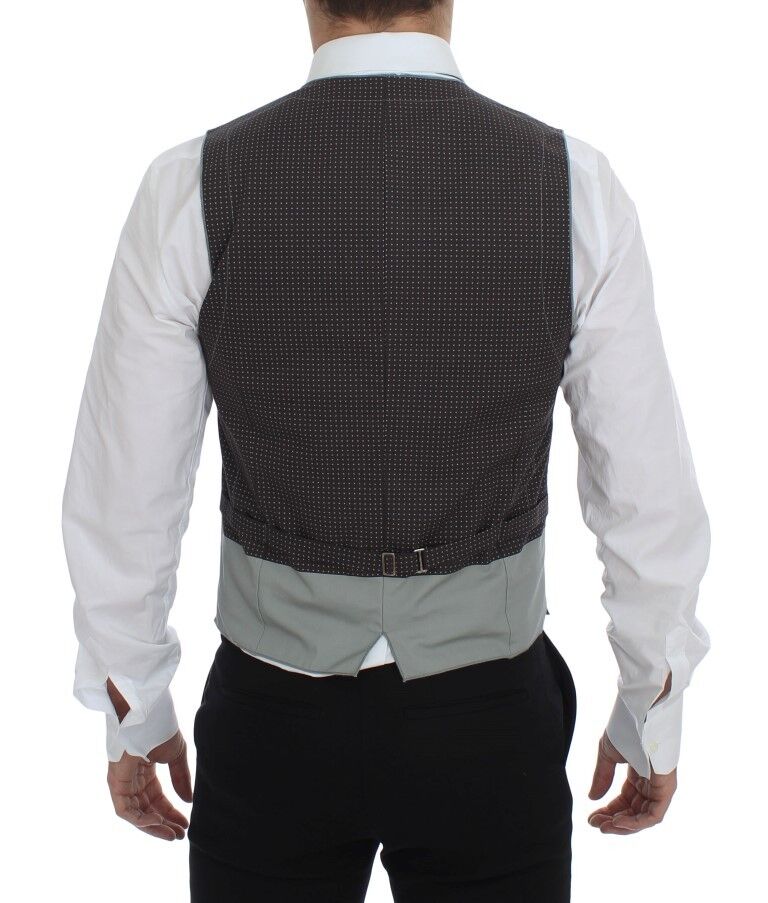 Elegante grijze katoenen jurk vest