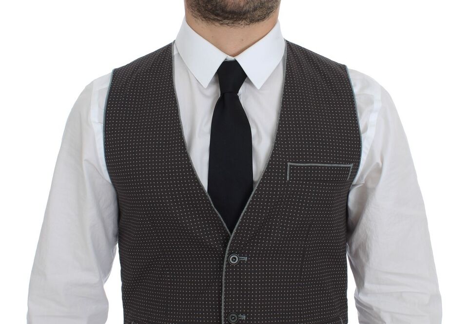 Elegante grijze katoenen jurk vest