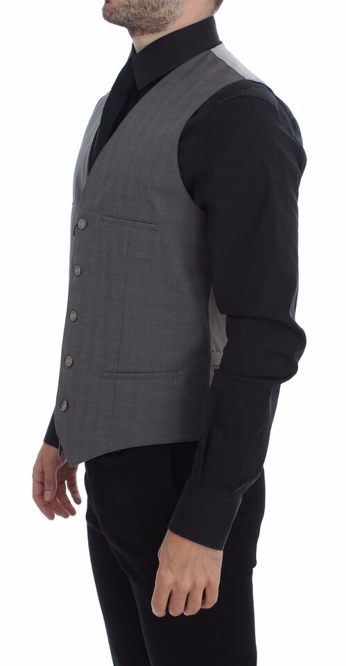 Elegante grijze slim fit jurk vest