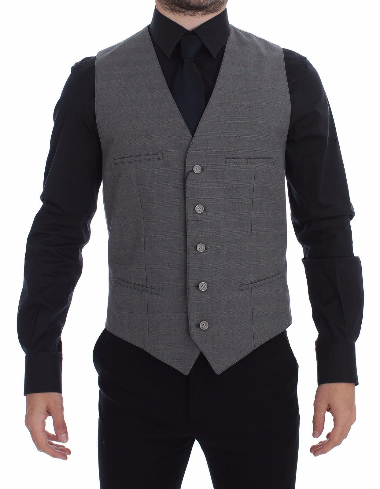 Elegante grijze slim fit jurk vest