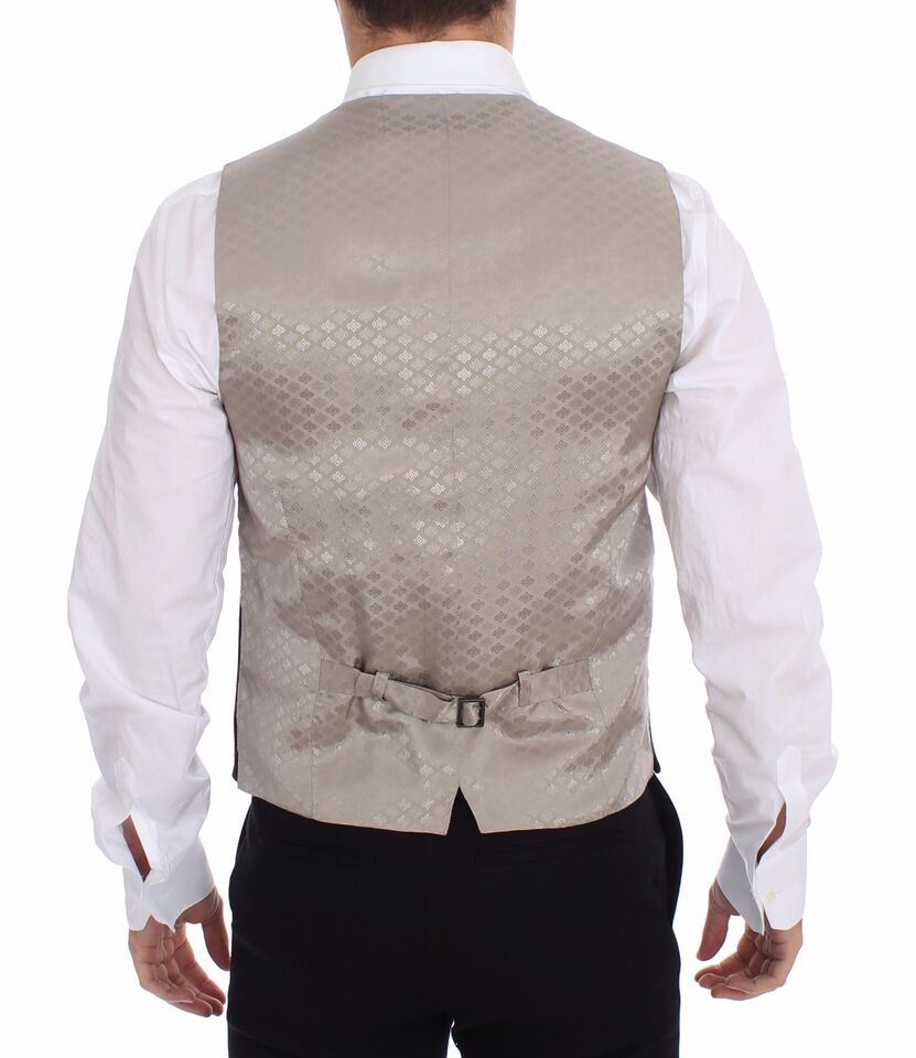 Elegante zwarte zijden jurk vest