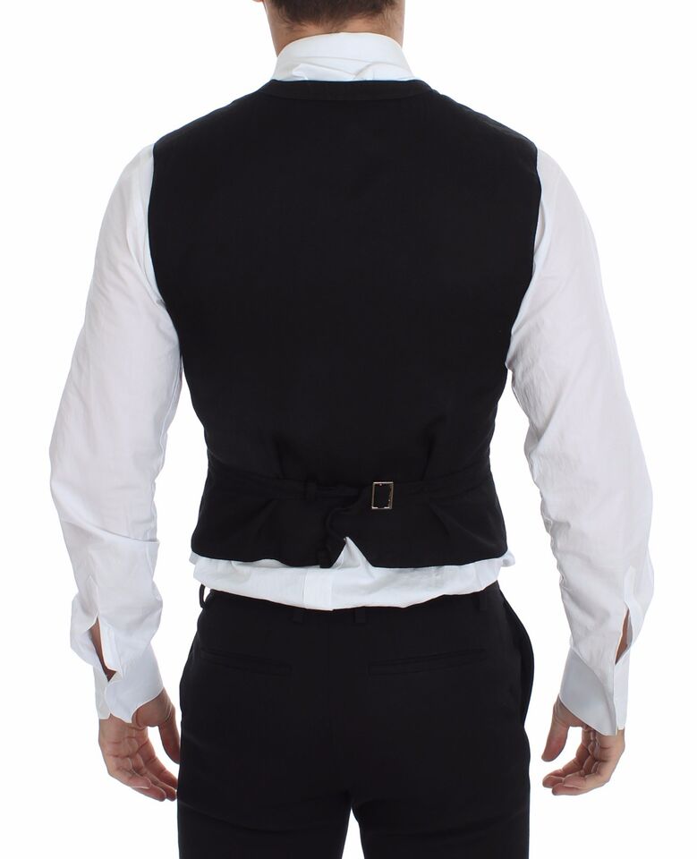 Elegante zwarte katoenen mix jurk vest