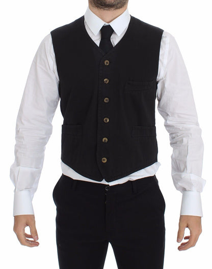 Elegante zwarte jurk vest