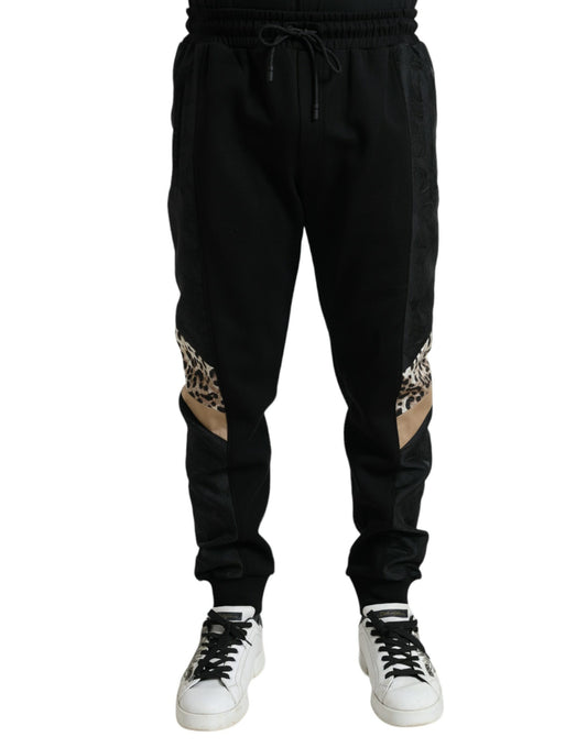 Elegante zwarte luipaard joggingbroek