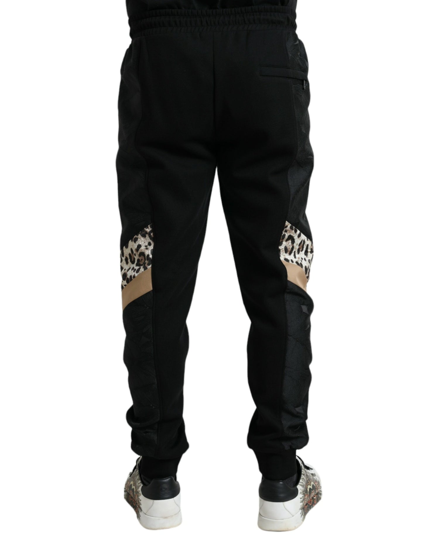 Elegante zwarte luipaard joggingbroek