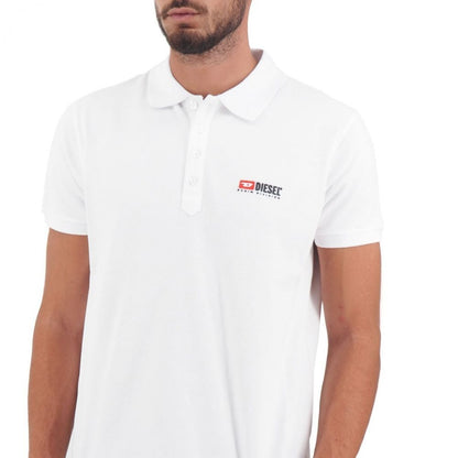 Elegante witte katoenen poloshirt met contrasterend logo