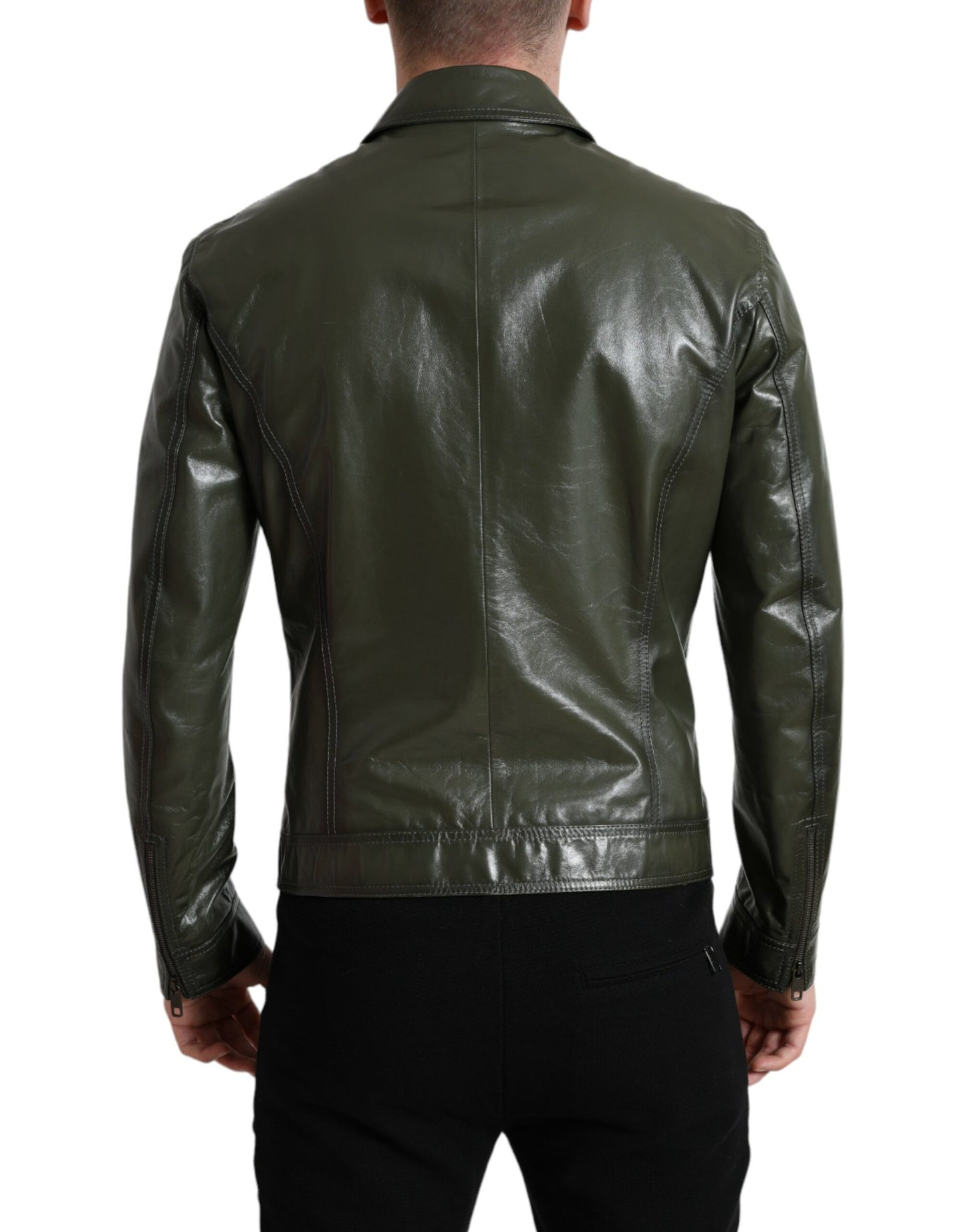 Emerald Elegance leren bikerjack