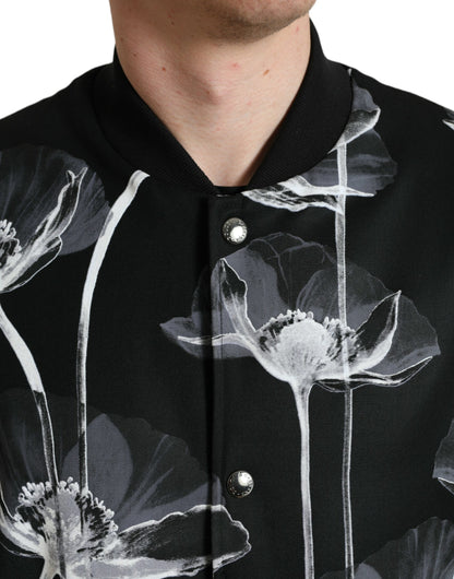 Elegante bomberjack met bloemenprint