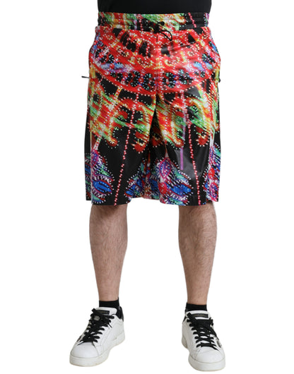 Elegante bermudashorts met lichtgevende print