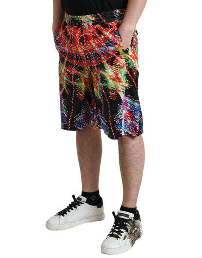 Elegante bermudashorts met lichtgevende print