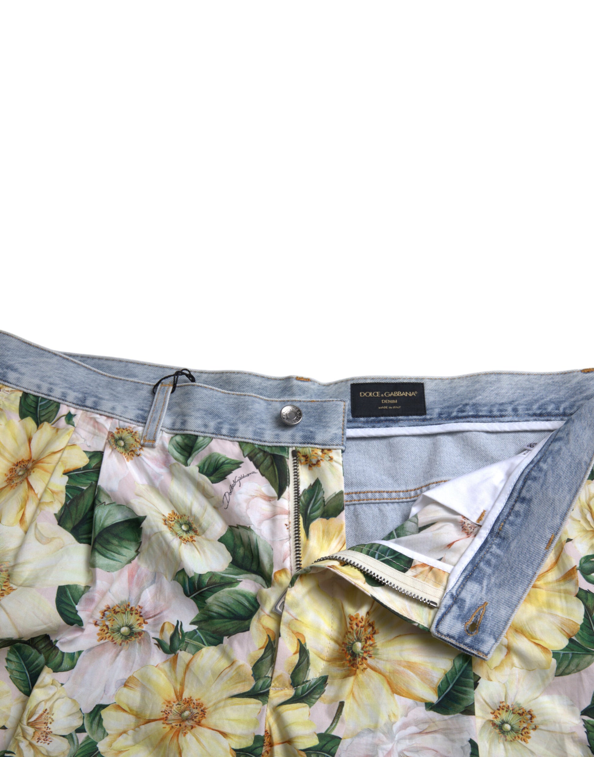 Veelkleurige katoenen Bermudashorts met bloemenmotief