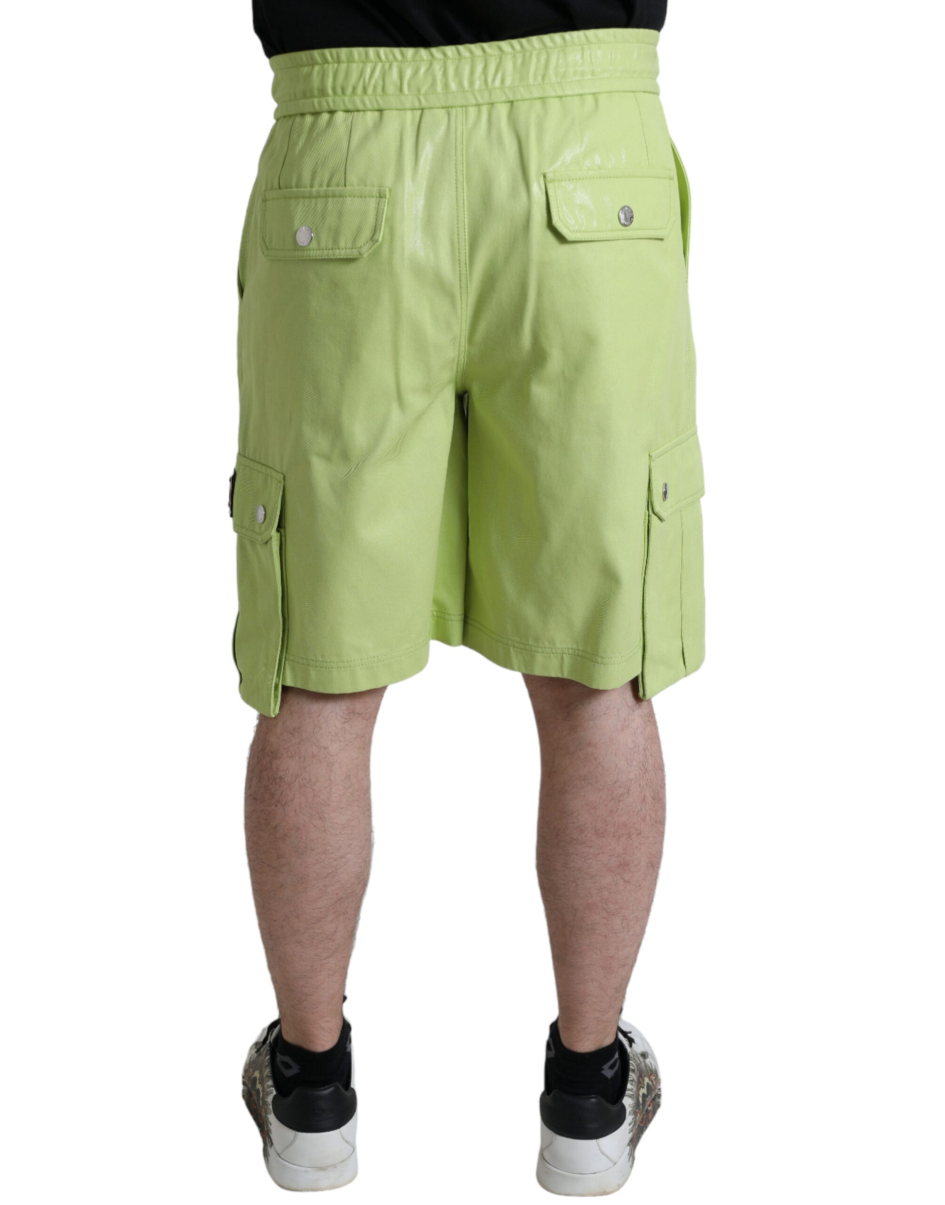 Chique lichtgroene katoenen Bermudashorts