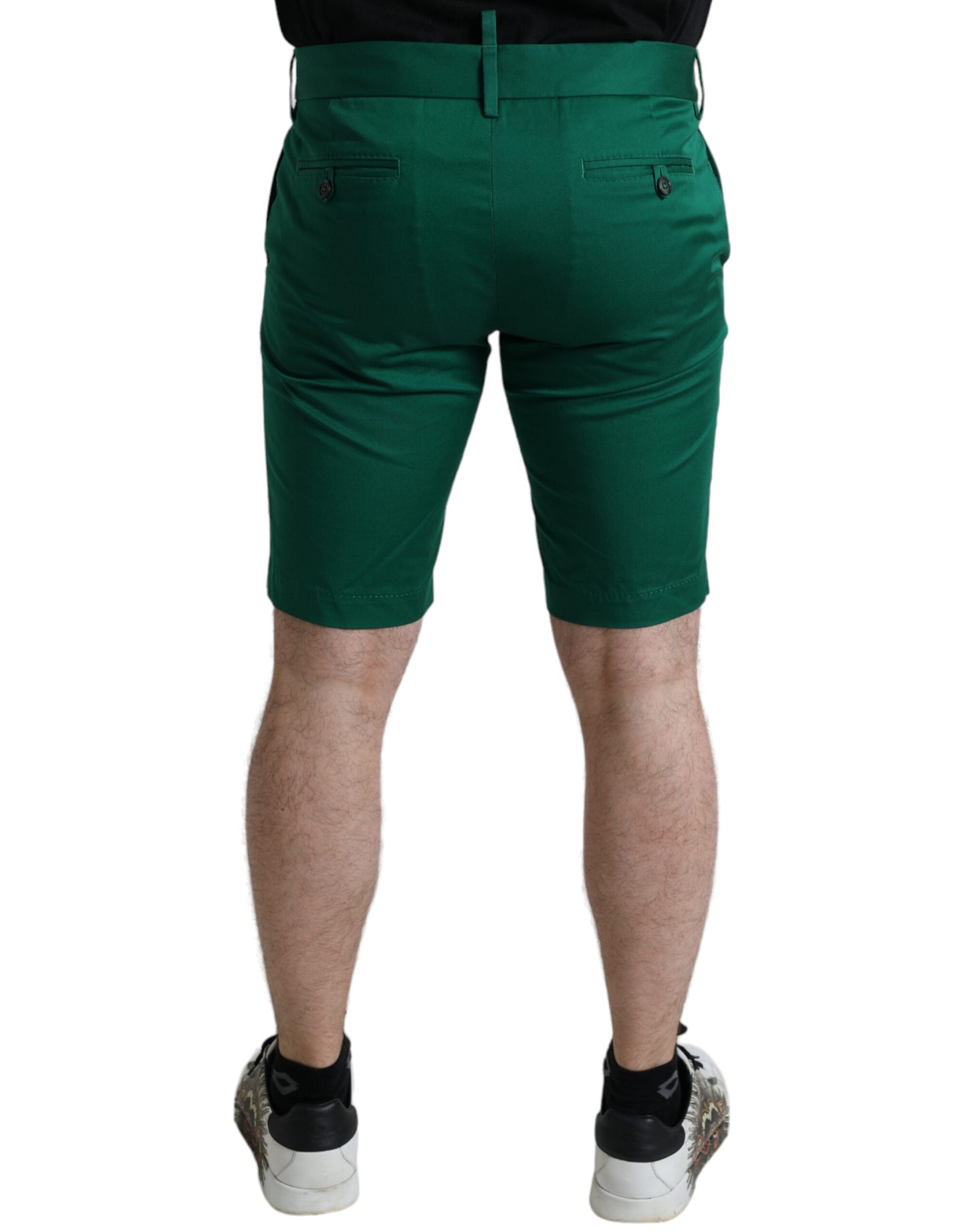 Elegante diepgroene katoenen Bermudashorts