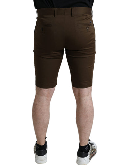 Chique bruine Bermudashort met logodetail