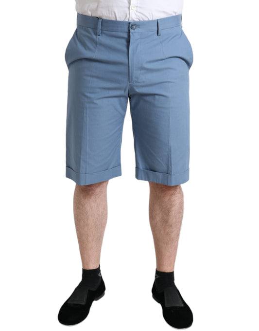 Hemelsblauwe katoenen Bermudashorts