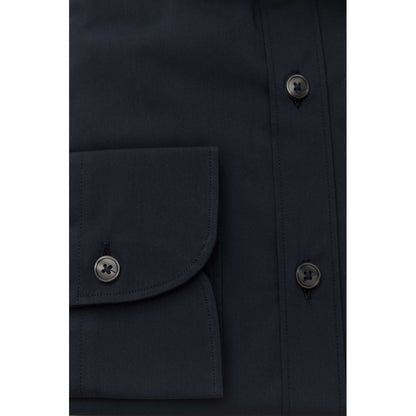 Blue Cotton Men's Slim Shirt