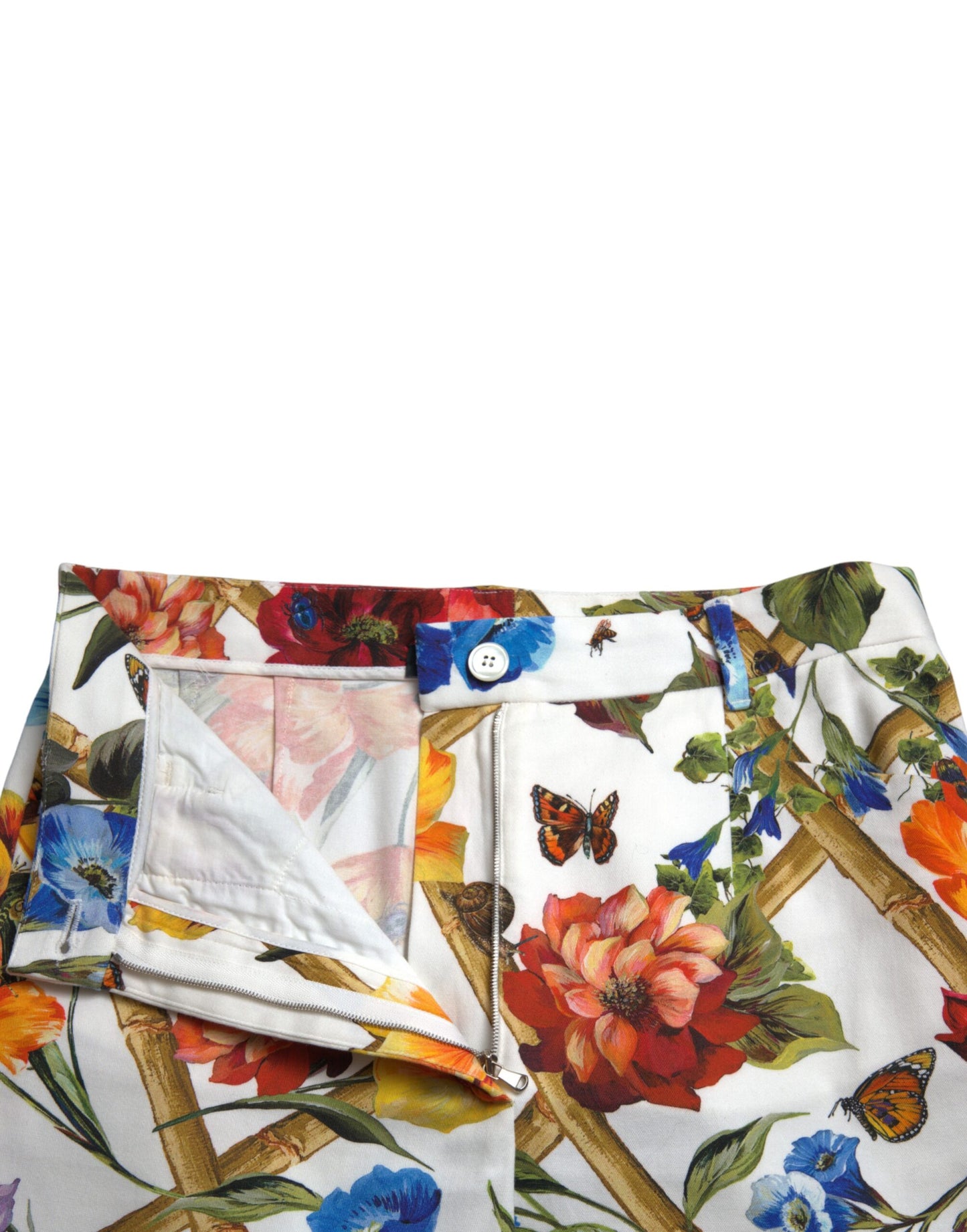 Bloemen hoge taille cropped mode broek