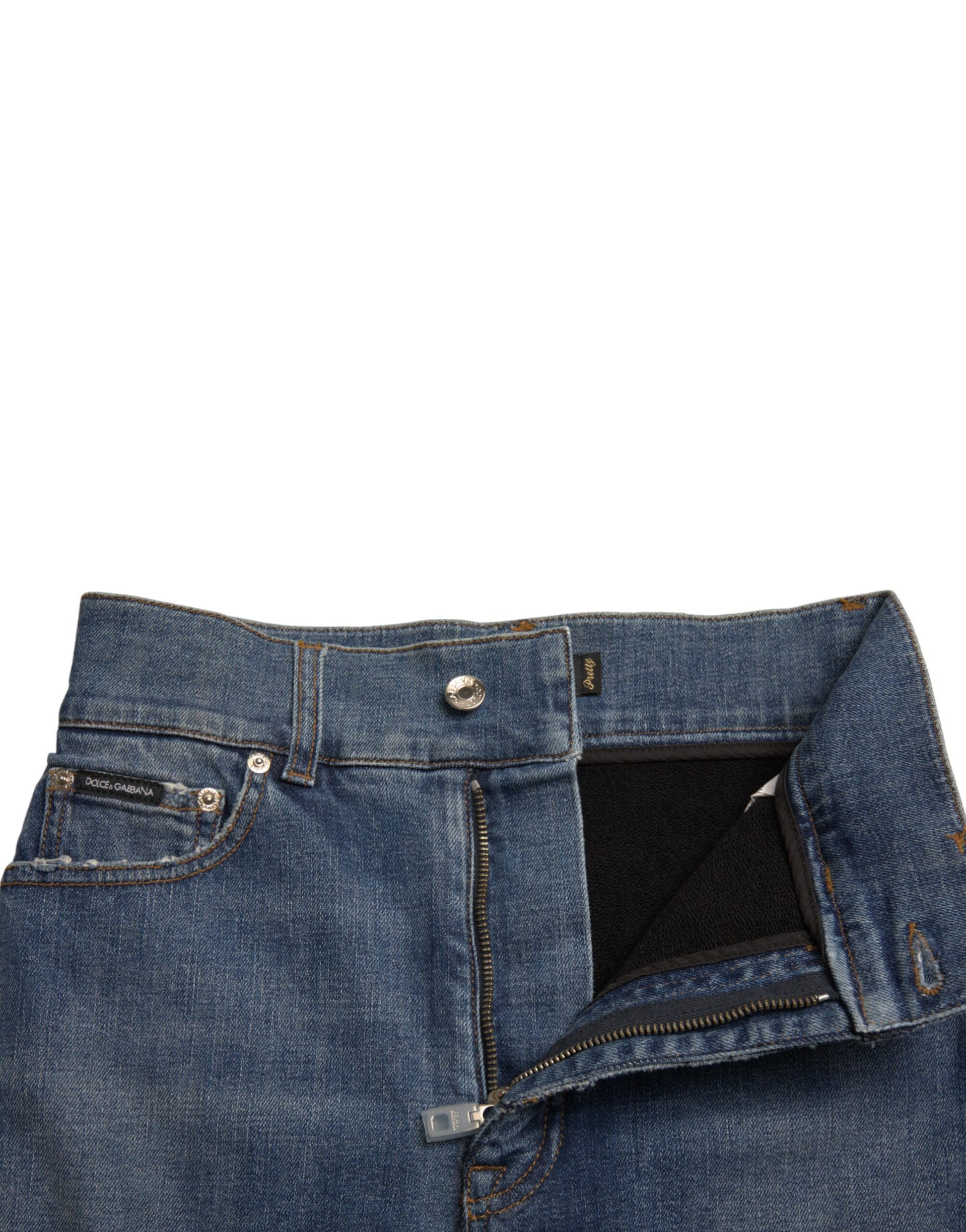 Chique skinny broek met hoge taille en denim shorts