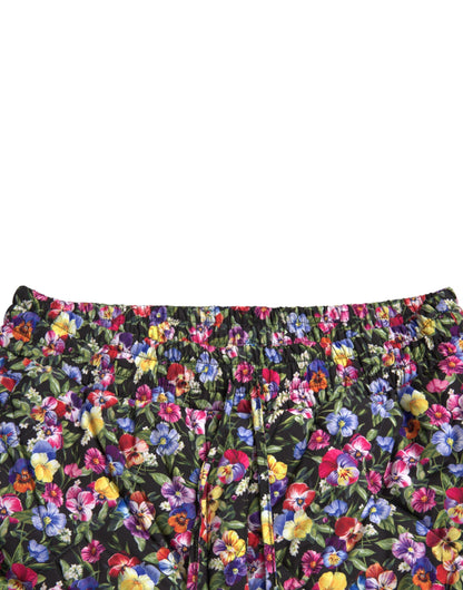 Levendige hoge taille bloemen shorts