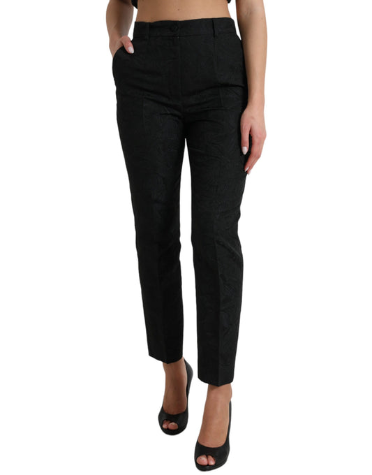 Hoge taille taps toelopende elegante broek