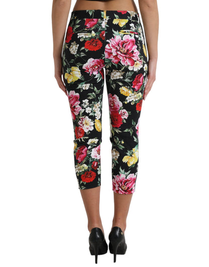 Elegante bloemen mid waist cropped broek