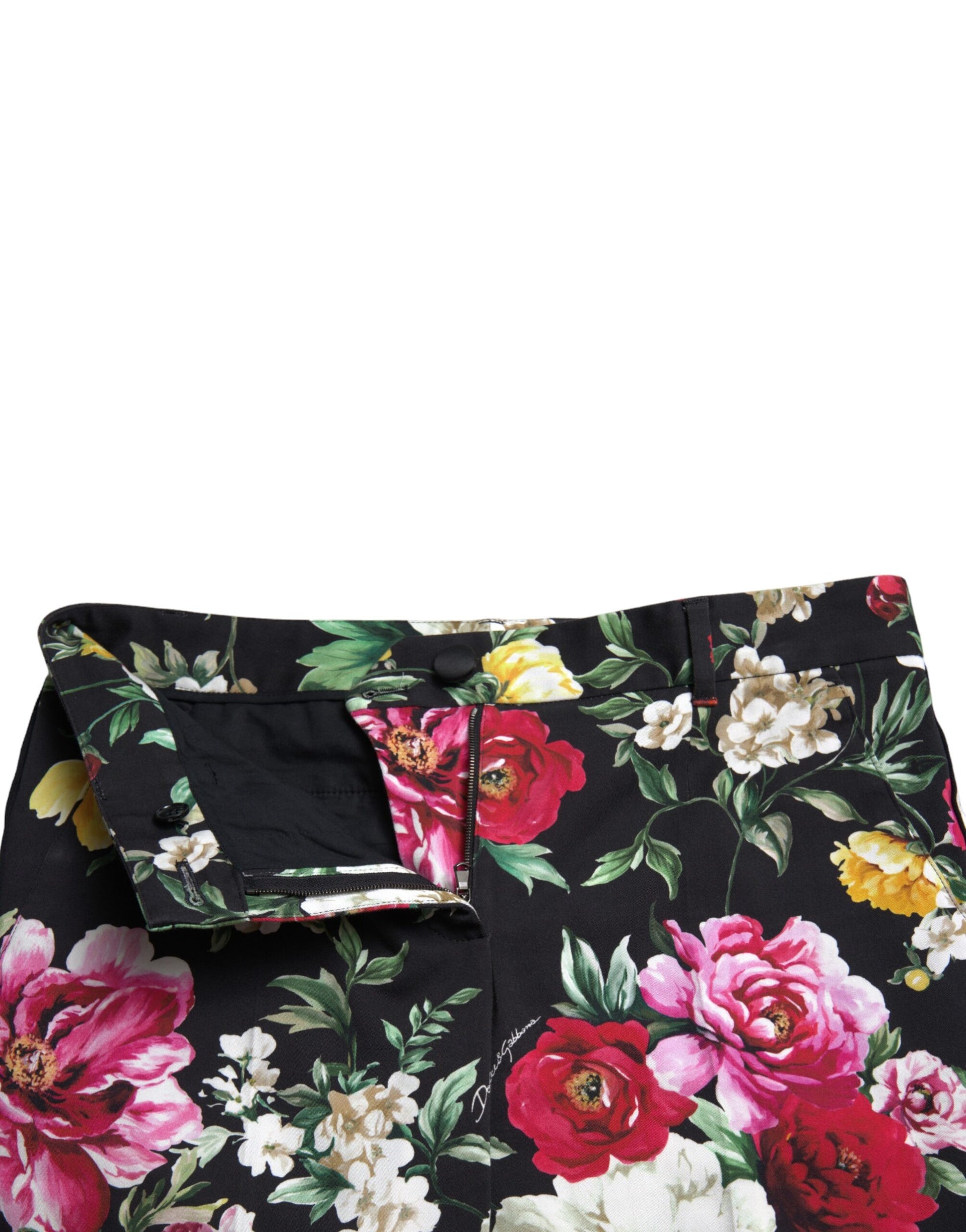 Elegante bloemen mid waist cropped broek