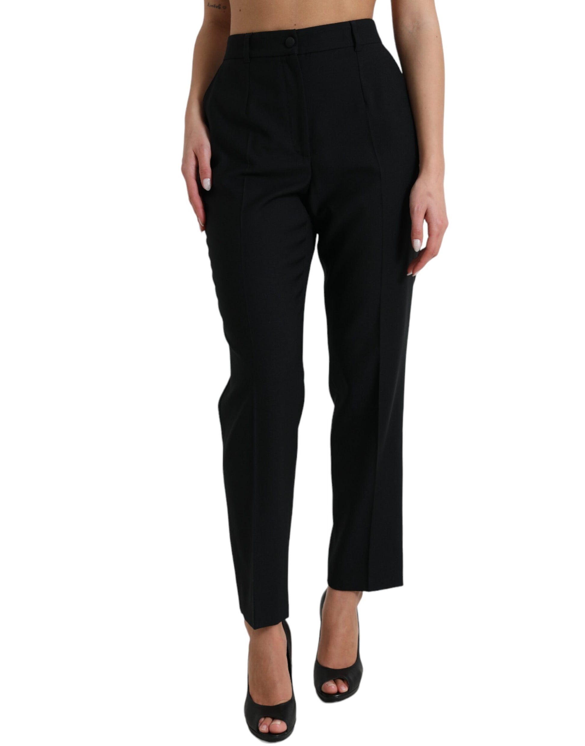 Elegante wollen broek met hoge taille