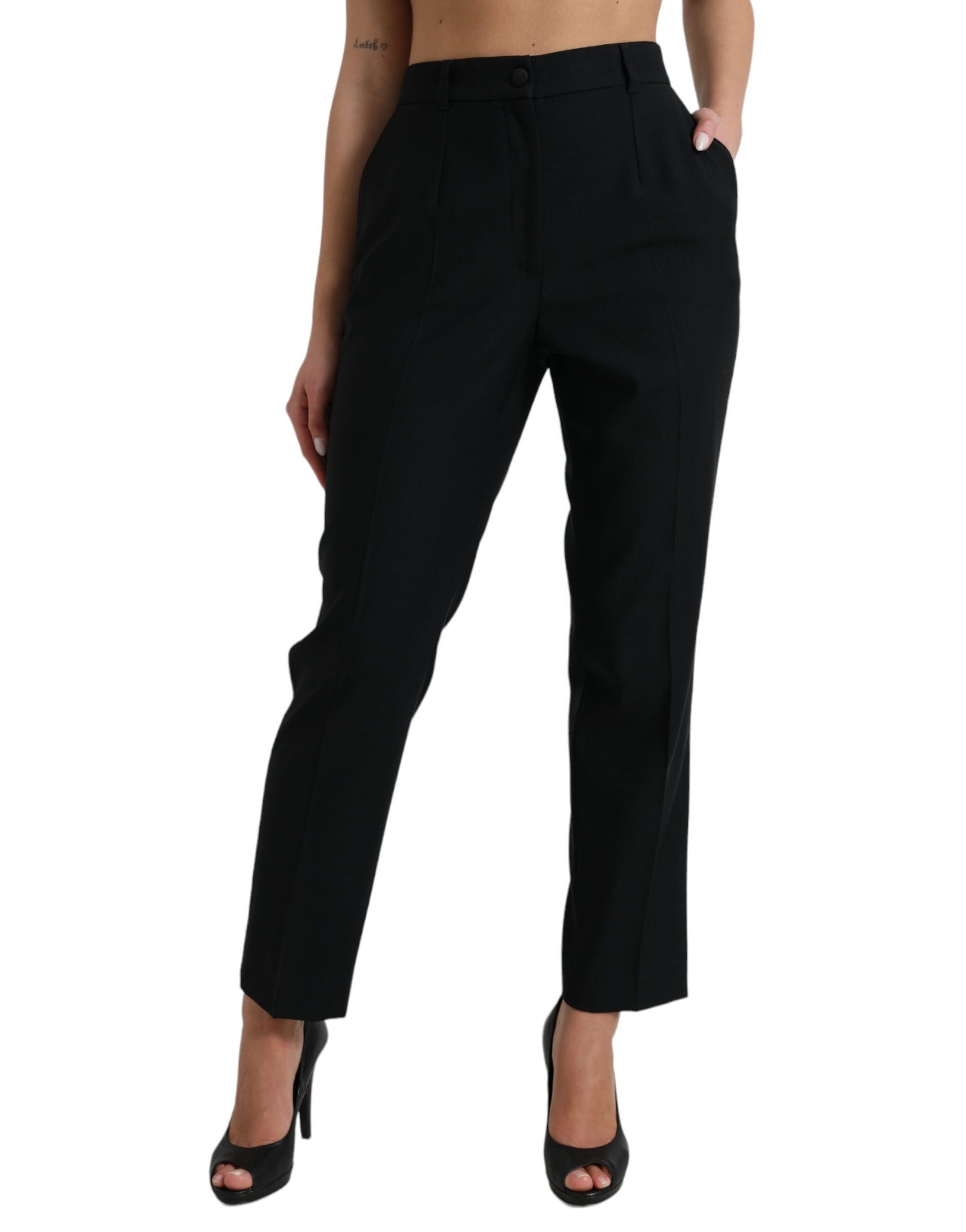 Elegante wollen broek met hoge taille