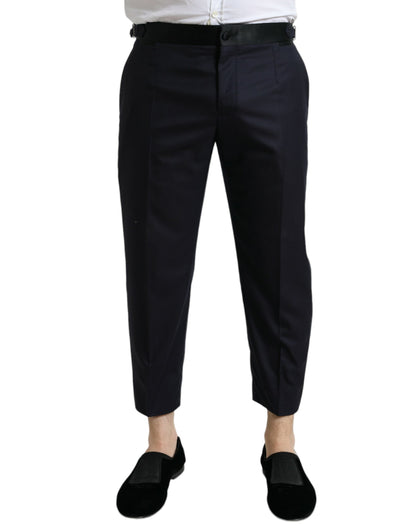 Elegante cropped pantalon van wol-zijdemix