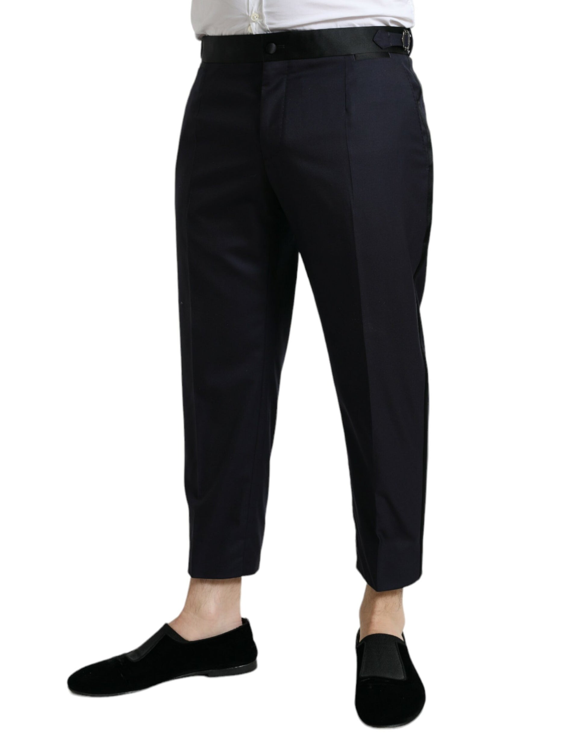 Elegante cropped pantalon van wol-zijdemix