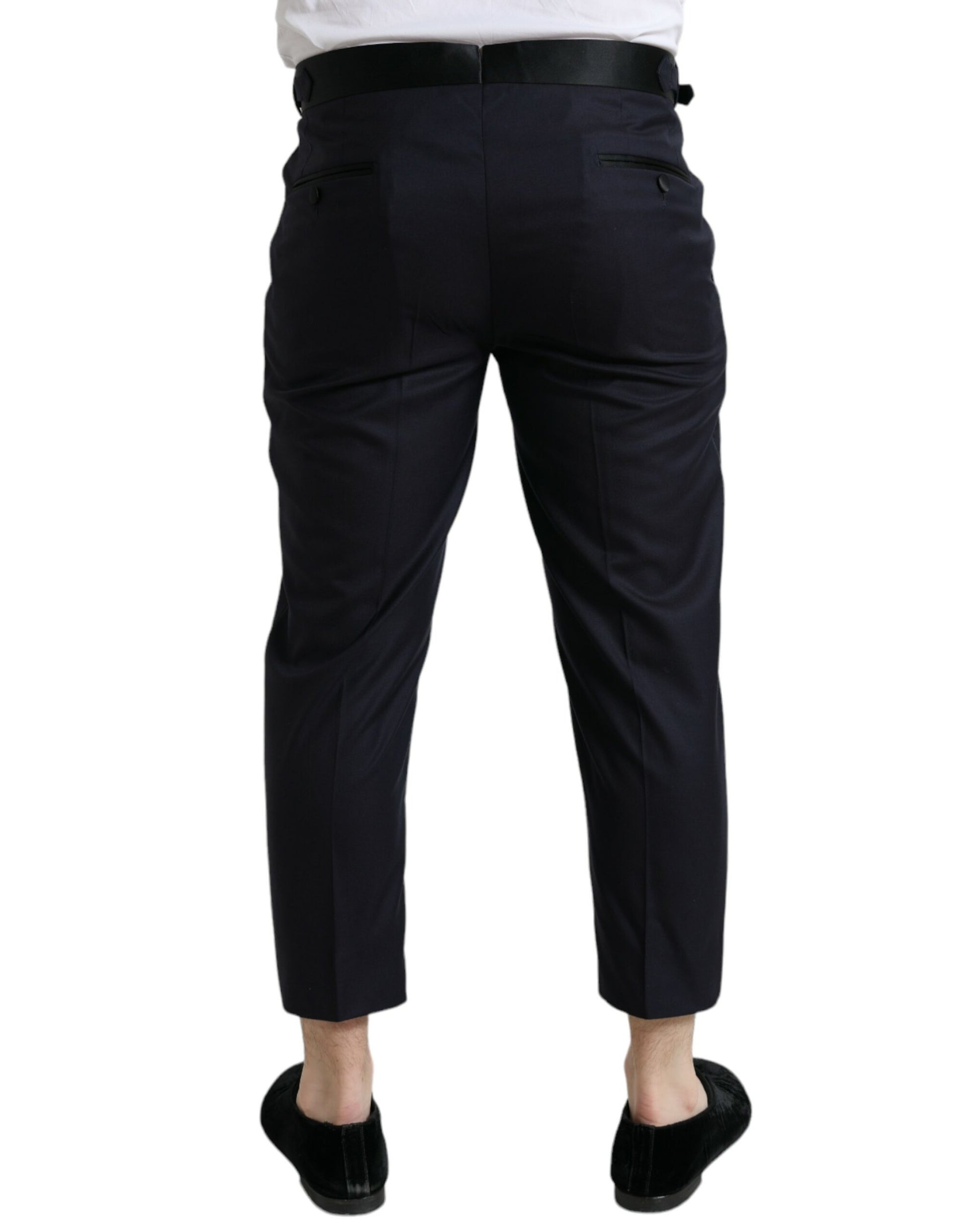 Elegante cropped pantalon van wol-zijdemix