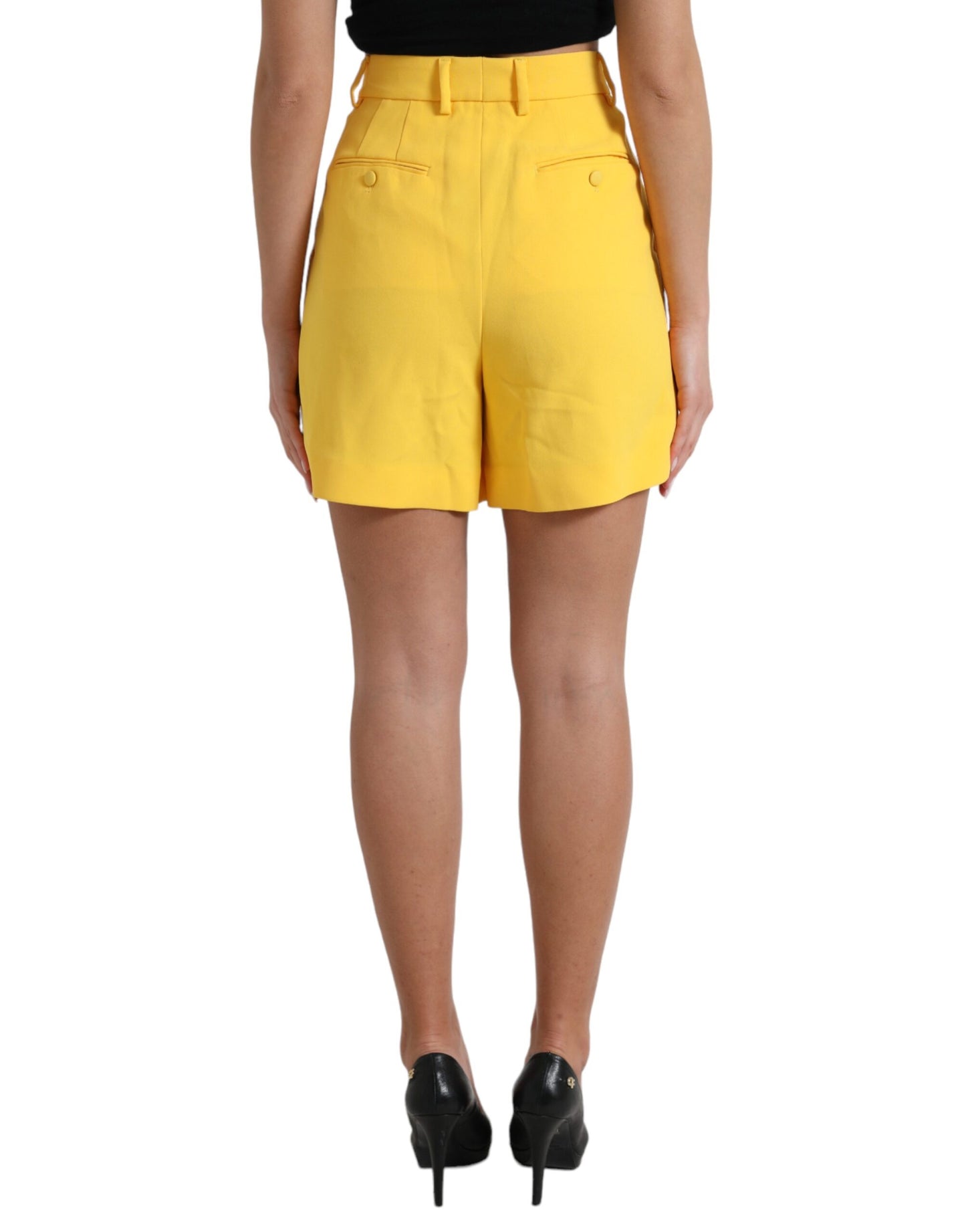 Elegante Bermuda Shorts met hoge taille in zonnig geel