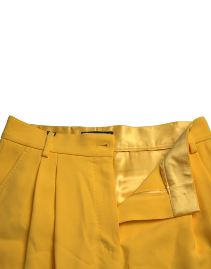 Elegante Bermuda Shorts met hoge taille in zonnig geel