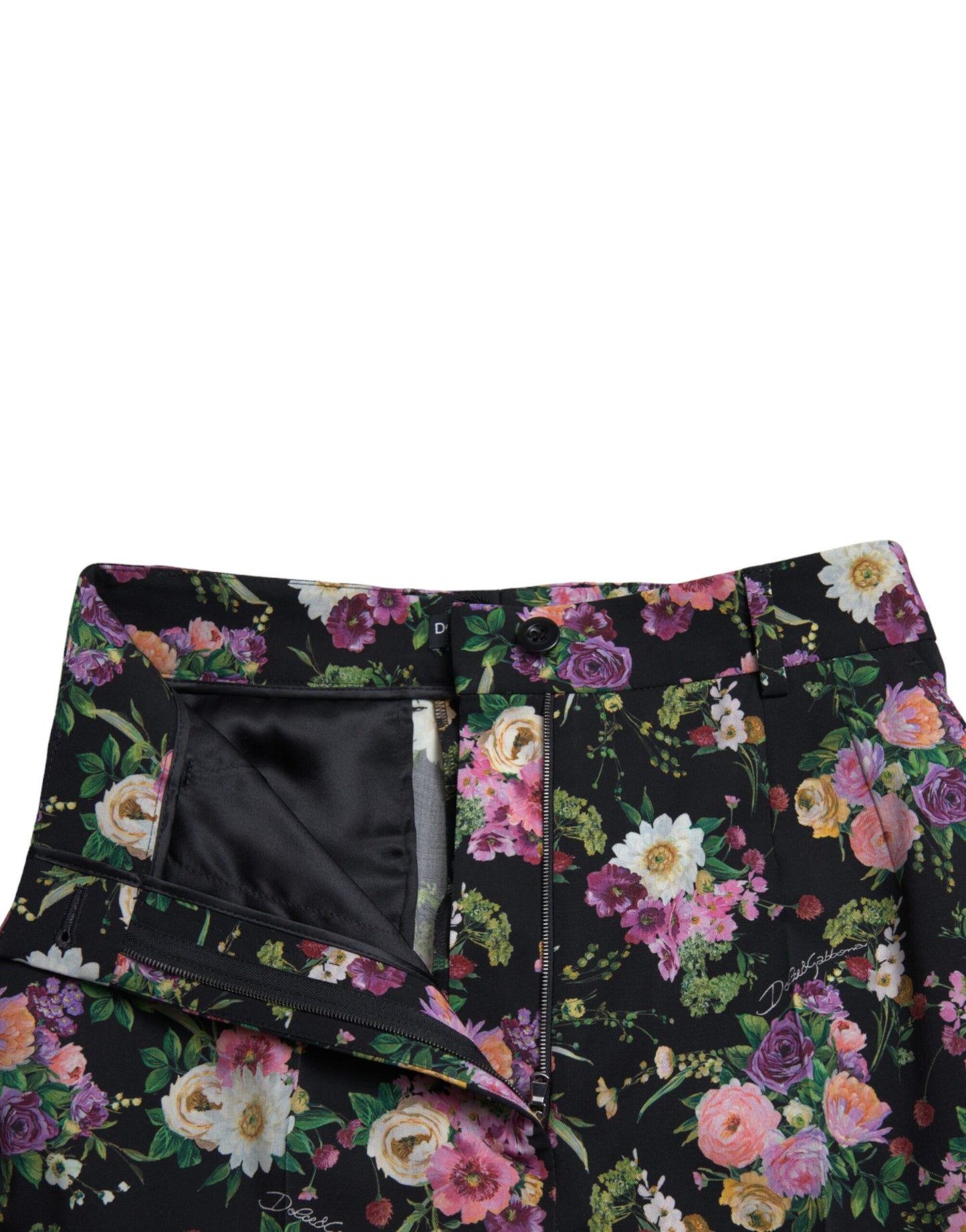 Bloemen hoge taille wijde broek