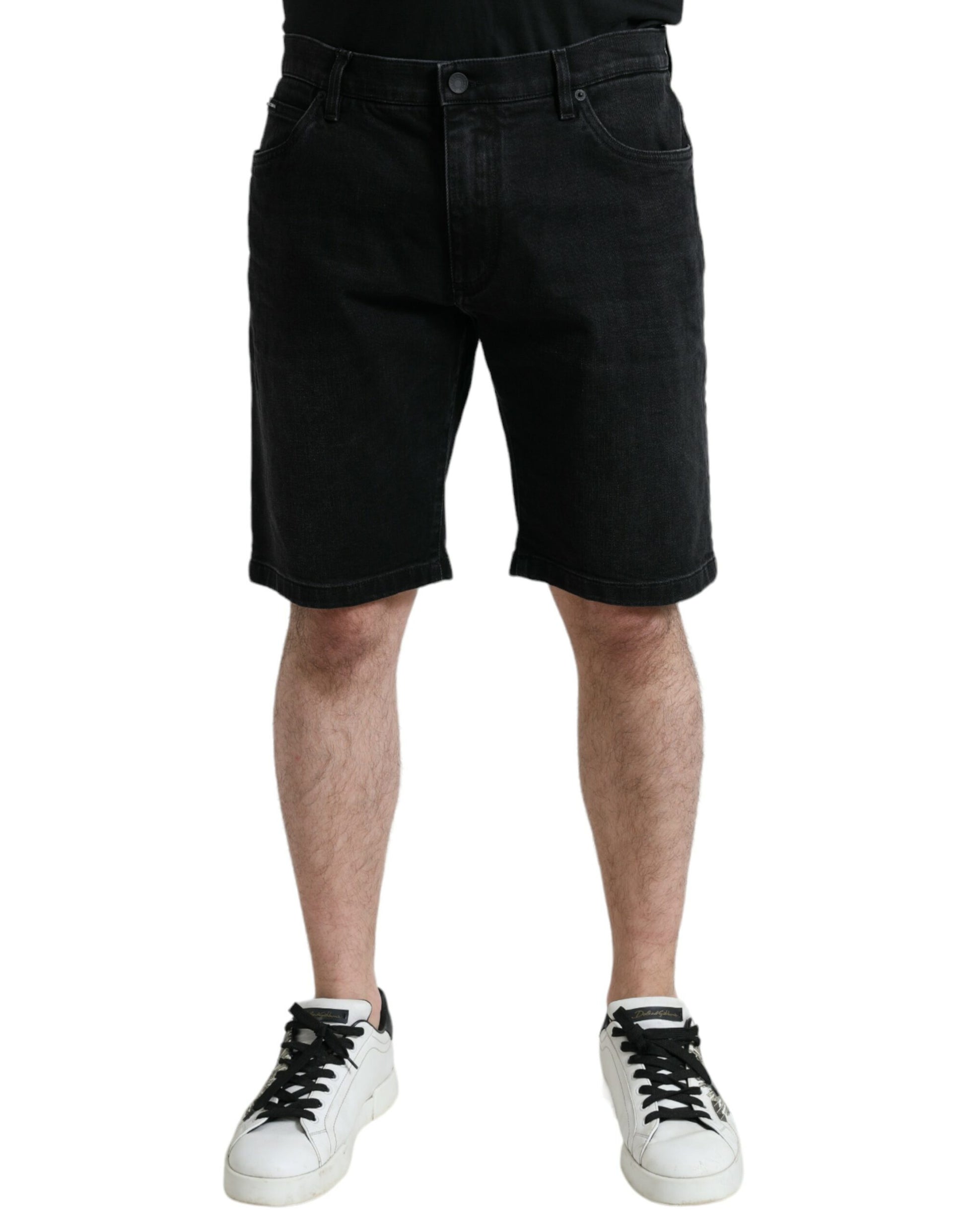 Chique zwarte Bermuda denim shorts