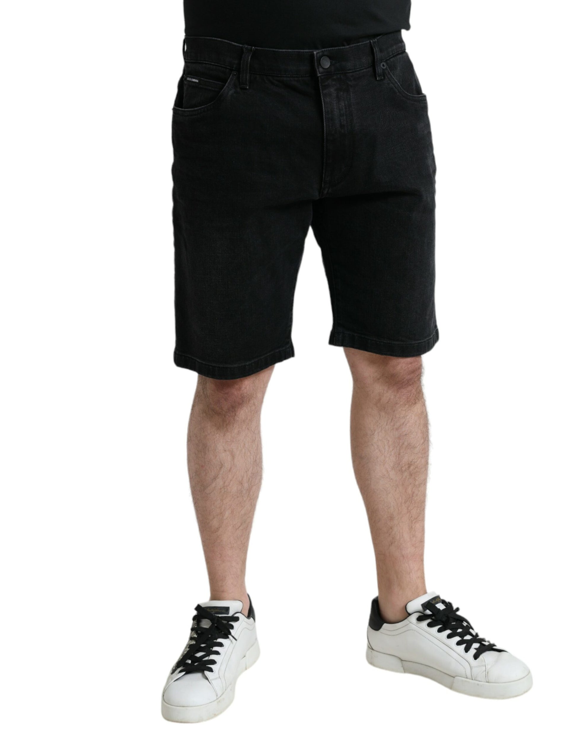 Chique zwarte Bermuda denim shorts