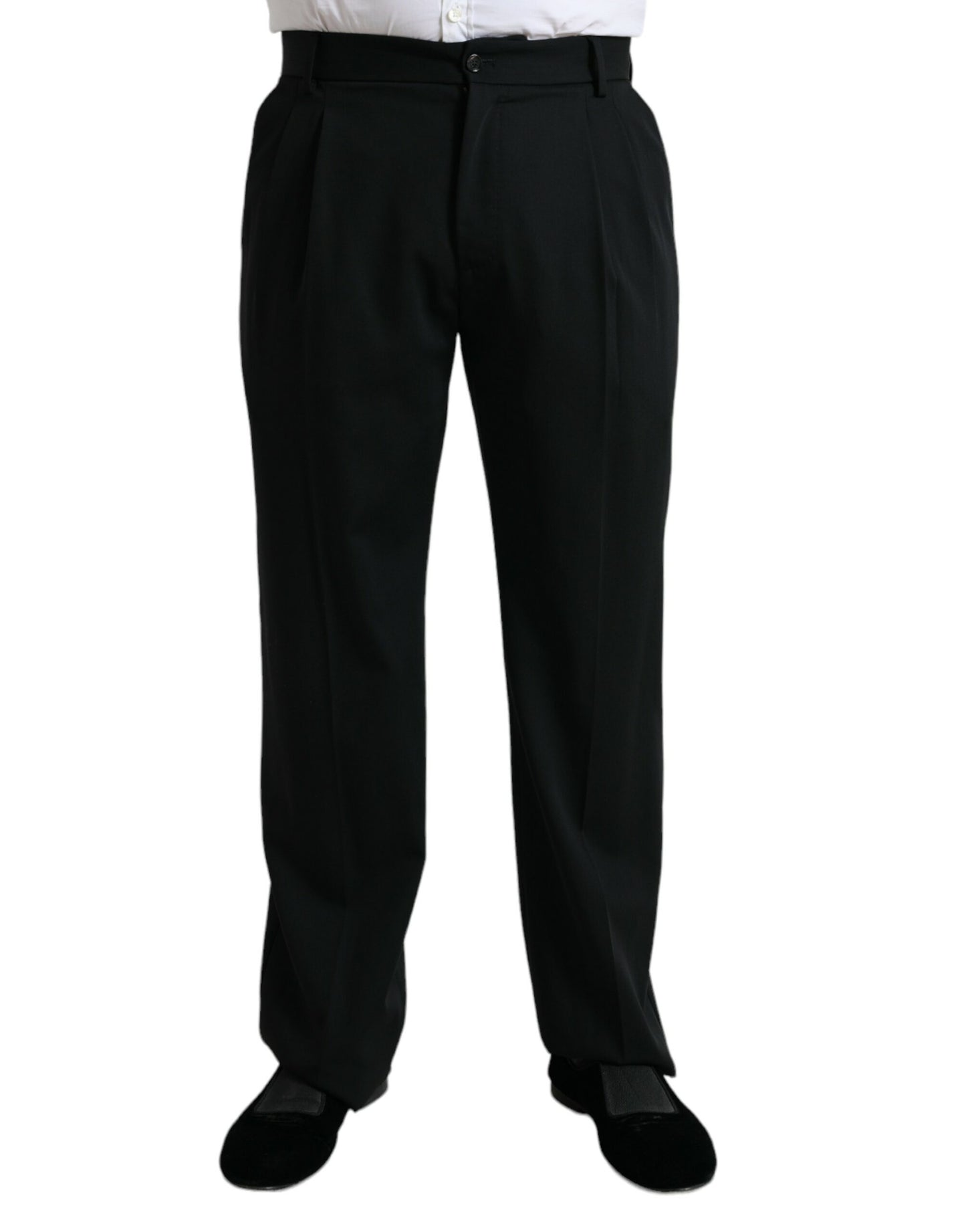 Elegante zwarte wollen pantalon