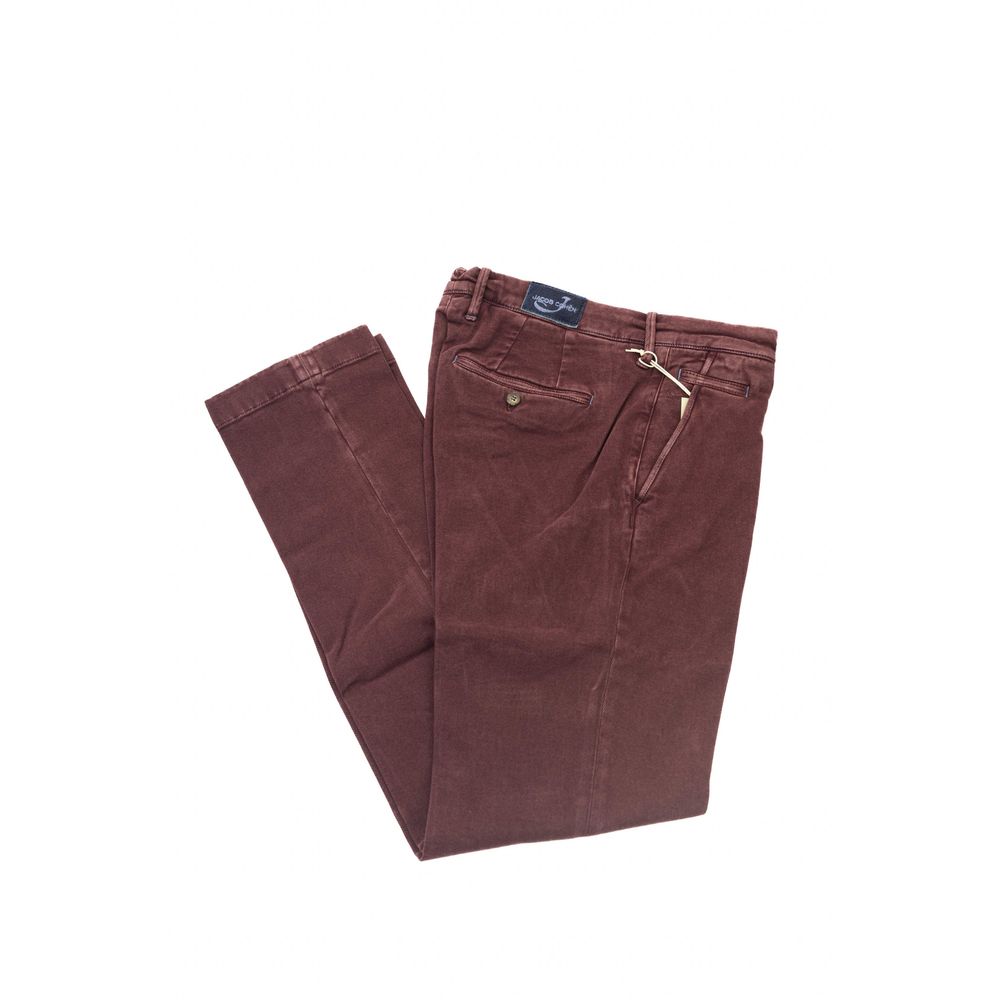 Bordeauxrode katoenen heren chino