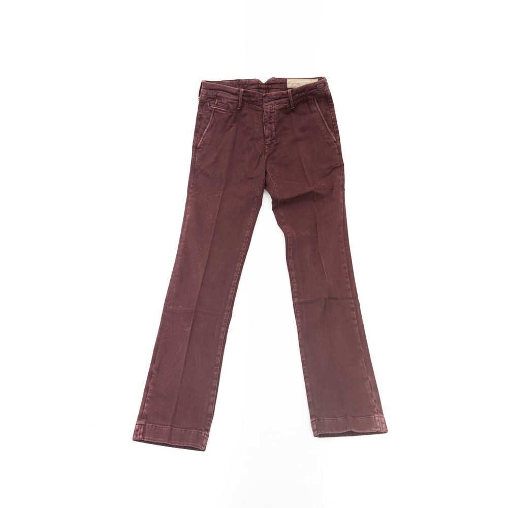 Bordeauxrode katoenen heren chino