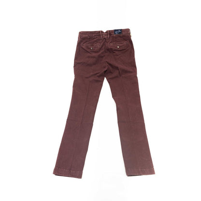 Bordeauxrode katoenen heren chino