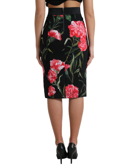 Floral High Waist Pencil Skirt