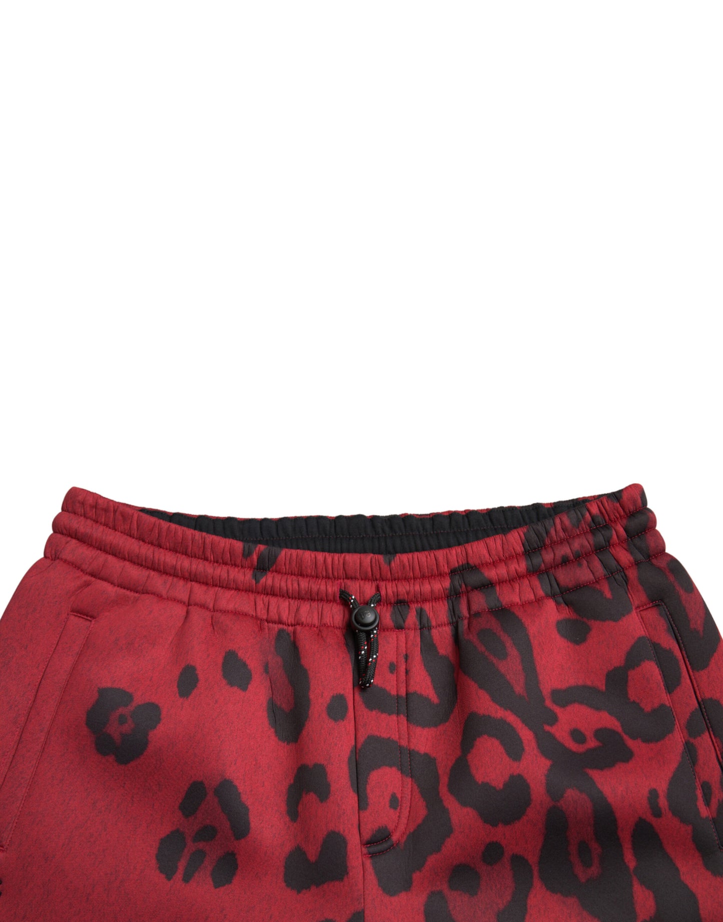 Elegante luipaardprintjoggingbroek in rood en zwart