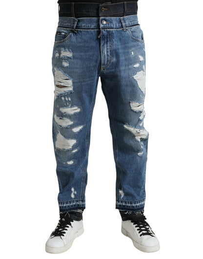 Chique skinny gescheurde denim jeans