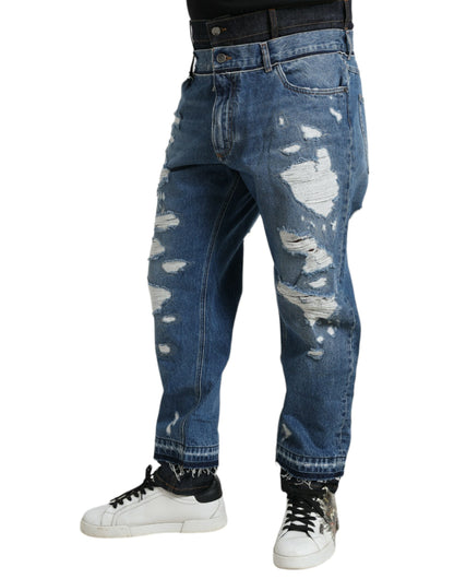 Chique skinny gescheurde denim jeans