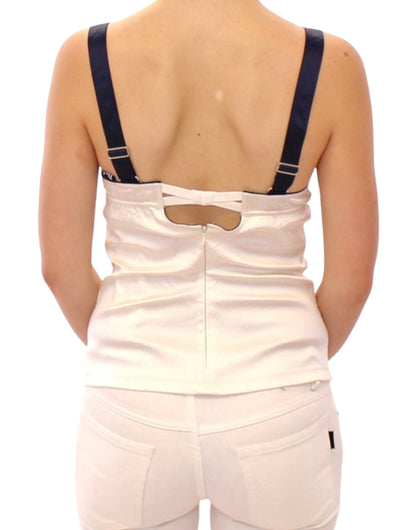 Witte stretch tanktop met zeemansmotief