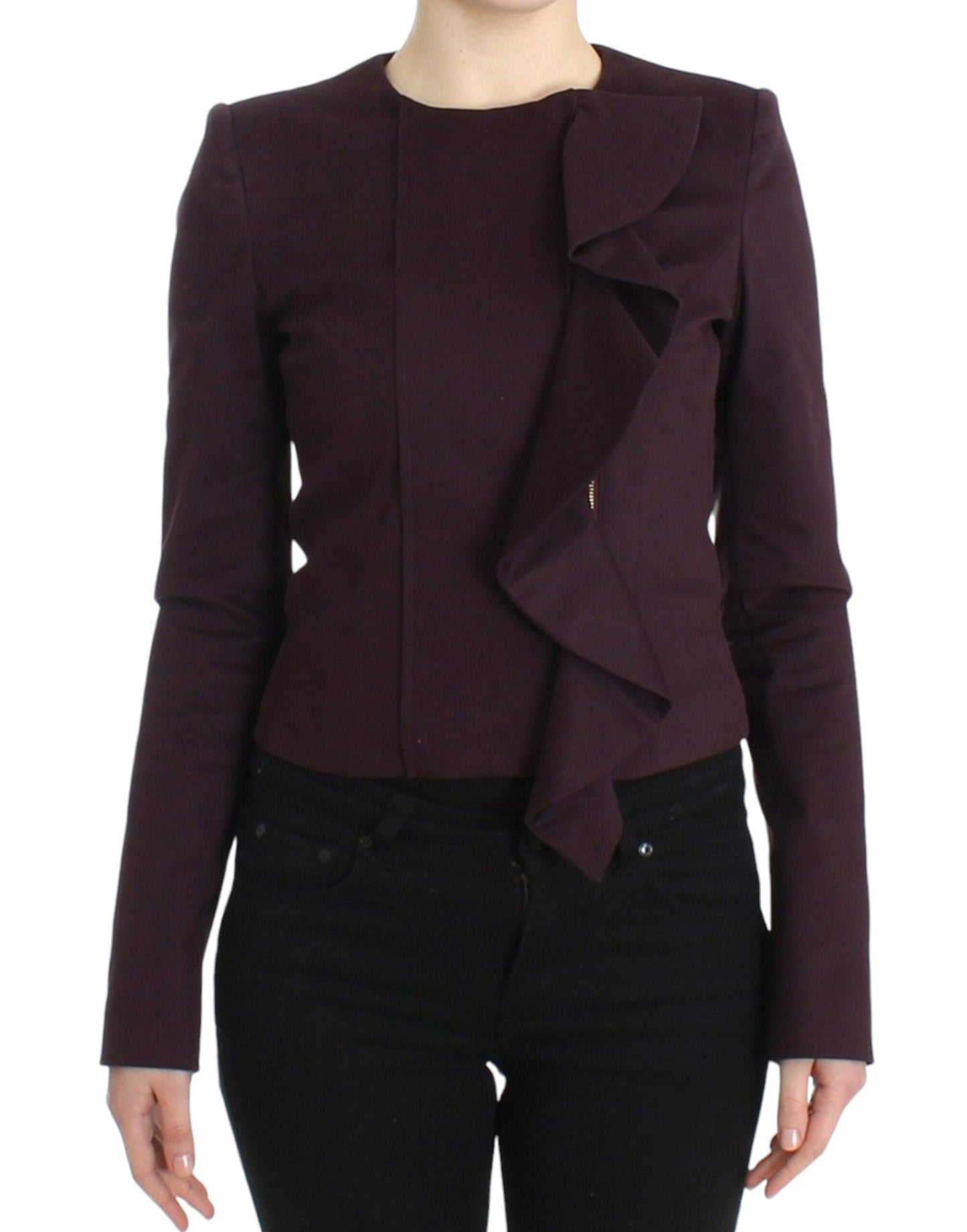 Elegante paarse katoenen blend blazer